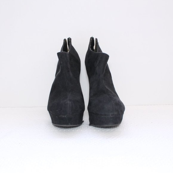 GLO jeans Shoes Glo Eva Black Suede Ankle Platform Heel Boots 7m